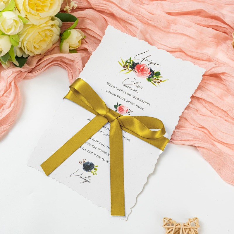 Double Faced Gold Ribbon 50 Yards, 5/8 inch Polyester Gold