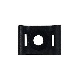 100pk Cable Tie Screw Mount Base 17.8x12.7x8.2mm - UV & Weather Resistant Nylon 66 - Black