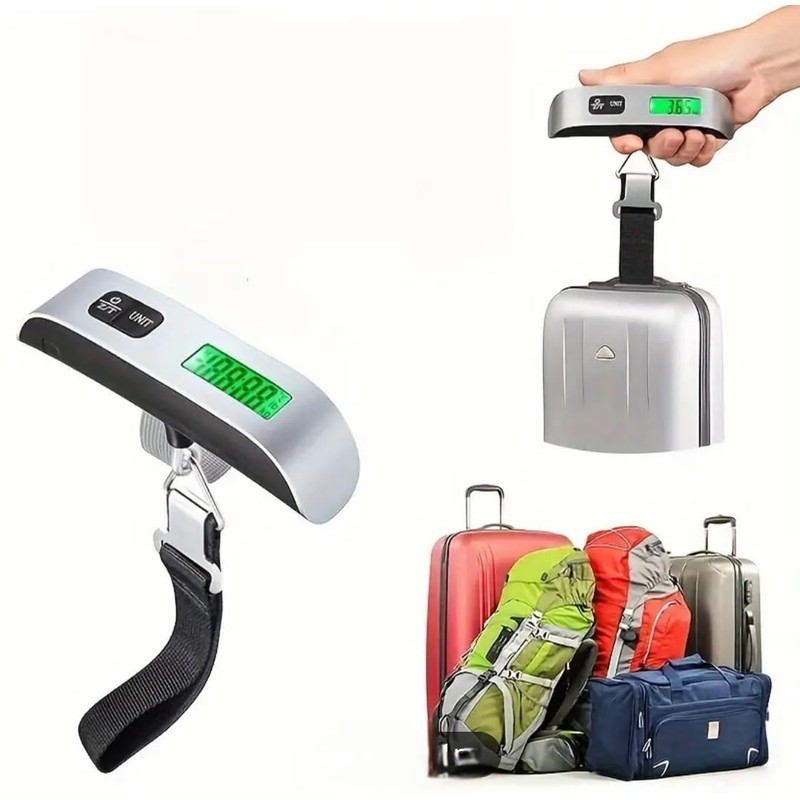 Digital Luggage Scale with LCD Display, 50kg Capacity, Handheld Baggage