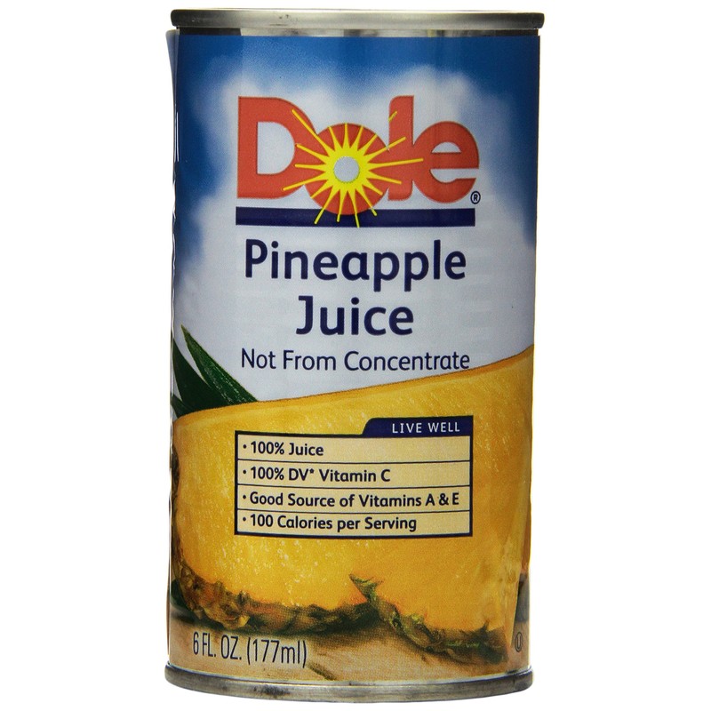 Dole Pineapple Juice, 6 Fl Oz (Pack of 24)