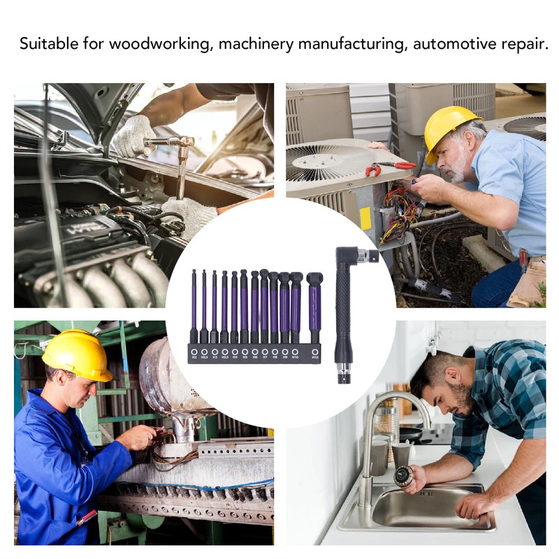 13PCS Set Hex Ball Bit Set 1/4 S2 Alloy Steel