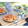 Lafuntar Camping Plate Bowl Cup Cutlery Set for 1, Folding