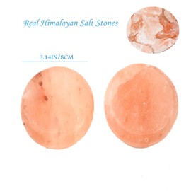 YLHH 2 Pcs Himalayan Salt Massage Stones Hot Massage Cold Massage Stones Set Warm Rocks Kit for Facial SPA 3.14 * 3.14in