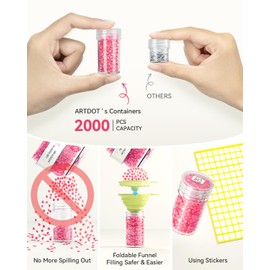 ARTDOT 420 Slots Storage Container for Diamond Art Kits for Adults,Portable Bead Storage Boxes for Diamond Painting Accessories and Tools(Pink)