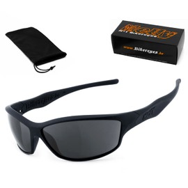 HELLY® - No.1 Bikereyes® | Biker Glasses, Motorcycle Glasses, Motorcycle Sunglasses | Anti-Fog, Windproof, Shatterproof | Top Wearing Comfort on Long Trips | Glasses: Fender 2.0 (Smoke)