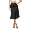 ALCEA ROSEA Womens Satin High Waisted Silky Midi Skirt Elastic