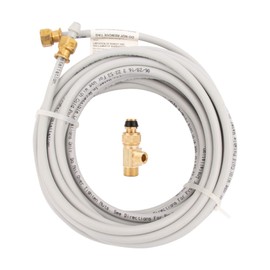 Ice Maker Installation Kit 25 Feet of PEX Tubing for Appliance Water Lines with Stop Tee, 1/4" Compression Fittings, for Potable Drinking Water