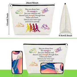Running Lovers Makeup Bag Inspirational Gifts for Woman Marathon Runner Gifts Running Cosmetic Bag Christmas Birthday Presents for Fitness Gym Training Exercise Runner Coach Teams Travel Zipper Pouch