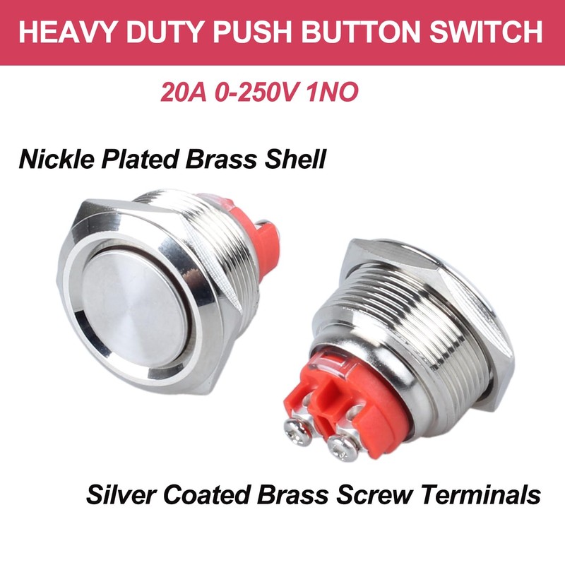 DMWD 22mm Heavy Duty Latching Metal Push Button Switch Waterproof