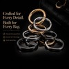 4 Pcs 1 1/2" Metal O Ring Keychain Rings Black