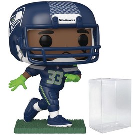 POP Football: Seahawks - Jamal Adams Funko Vinyl Figure (Bundled with Compatible Box Protector Case), Multicolor, 3.75 inches