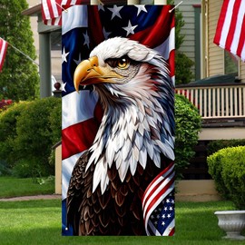 Red White and Blue American Flag Eagle Door Cover Memorial Day Backdrop 4th of July Fourth of July Veterans Day Patriotic Party Decoration and Supplies for Home