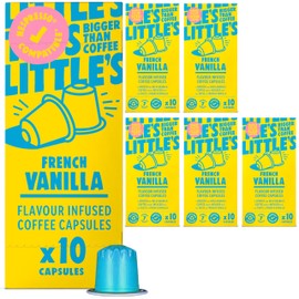 Little's French Vanilla Flavour Nespresso Compatible Coffee Capsules, 10 x 6 pack (60 Capsules) - Nespresso Compatible Coffee Pods - Vegan Friendly, Low Calories, No Added Sugar