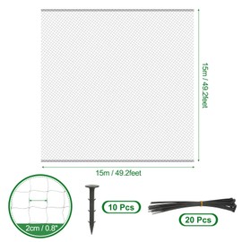 MECCANIXITY Bird Netting for Chicken Coop 49 x 49 Feet Garden Netting with 0.8" Square Mesh, Nylon Chicken Wire Mesh Garden Fence Animal Barrier for Plants Vegetables Fruit Trees, 1 Set