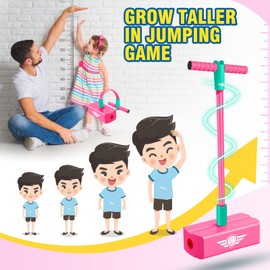 Toyzey Girls boys Toys Age 3 4 5 6 7 8 9 10 11 12, Foam Pogo Jumper Toys for 3-12 Year Old Girls boys Indoor Toys 3-12 Year Old Girls boys Gifts Jumperoo Toys for Autistic Children Rose Red