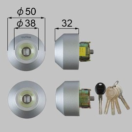 LIXIL TOSTEM Z-2A1-DHYD Door Lock Set (Yushin WX Cylinder) Silver