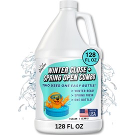 BubbyShine Pool Closing Kit – Winterizing Formula for Above-Ground & In-Ground Pools | Liquid All-in-One Treatment + Spring Opening Support (1 Gallon), Winterizing Kit, Pool Start-Up, Pool Chemicals