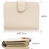 GRAV Women's Mini Wallet, Genuine Leather, Greige x Pink, Greige