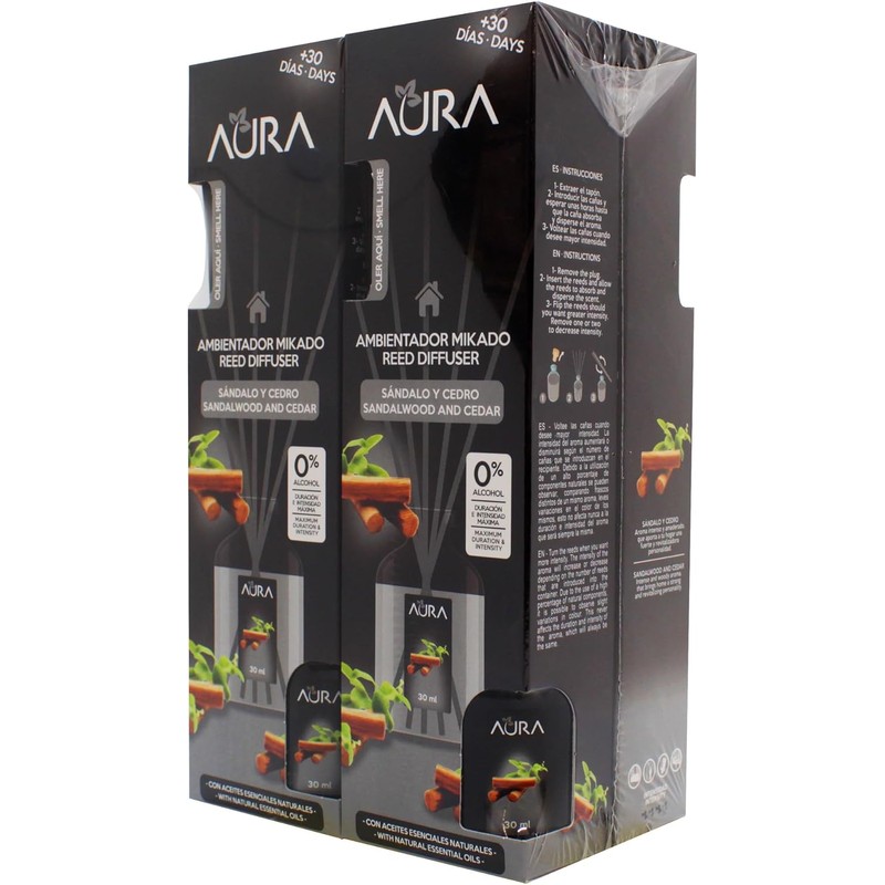 Aura Mikado 4Pack Sandalo y Cedro 30ml