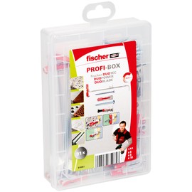 fischer Professional Box DuoLine, Dowel & Screw Set with 91 Screws, DuoTec 10, DuoBlade & DuoPower Dowels (30 Pieces 6 x 30, 15 Pieces 8 x 40), Practical Mounting Box for Mounting