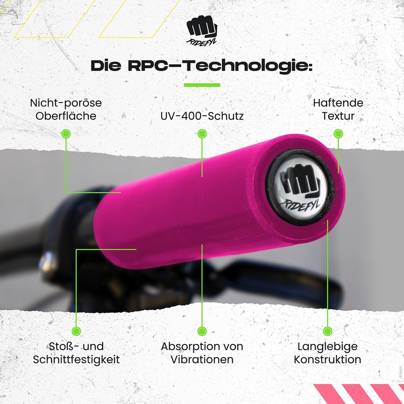 Ridefyl Bike Handlebar Grips Yellow One Size