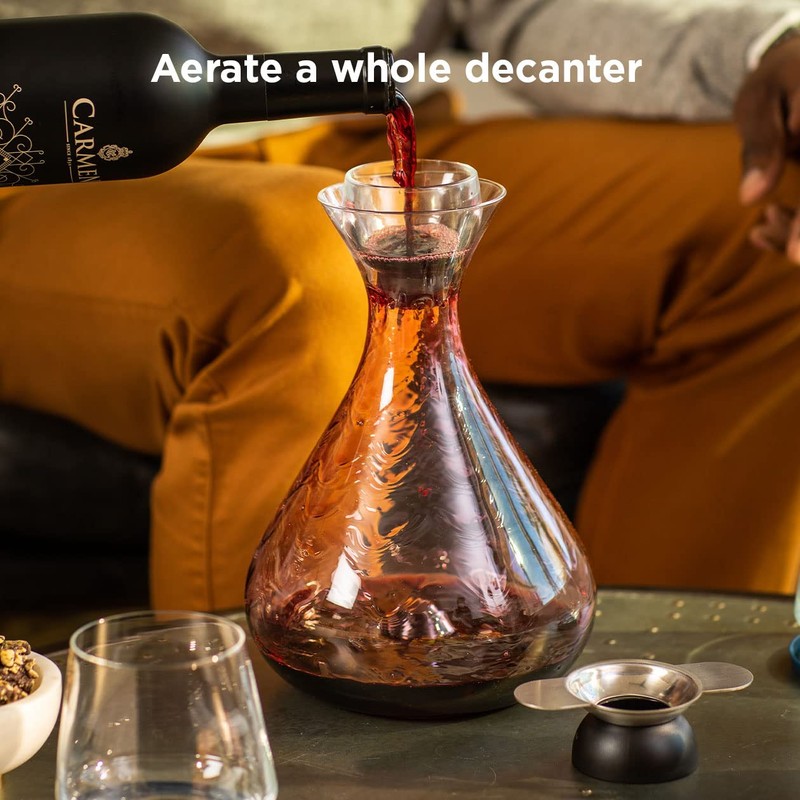 Rabbit Wine, Wine Aerator with Sediment Strainer and Stand, Hand-Free