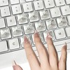 VNLEXMC Transparent Glass Long Nail Keyboard Caps – 80 Raised