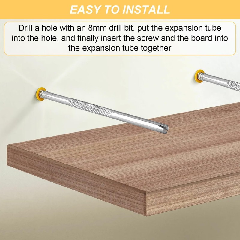 Pack of 40 Invisible Shelf Brackets, 6 x 130 mm