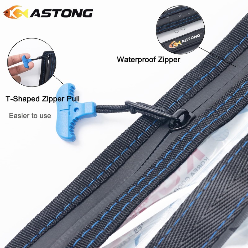 KASTONG 2 Layer Water-resistant Fishing Bait PVC Clear Storage Bag
