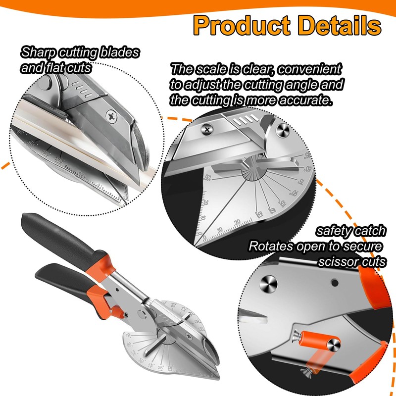 Mitre Scissors, Angle Scissors with 10 Replacement Blades Angle Scissors