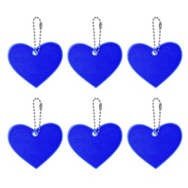 PATIKIL Reflective Keychain Tags, 6 Pack Reflective Pendant PVC High Visibility Reflector Key Ring Safety Reflector Tag for Backpack Cycling Walking, Dark Blue