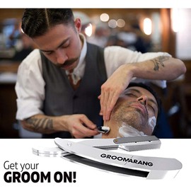 Groomarang Beard Razor for Men with Leather Case
