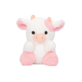 LAARNT 20cm Kawaii Pink Strawberry Cow Plush Toy, 3D Cute Cow Stuffed Animal Plush Doll Pillow Lovely Home Decoration