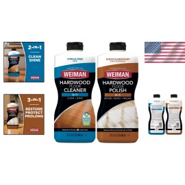 Natural Shine Hardwood Floor Cleaner & Polish Restorer - 2 Pack for Your Home