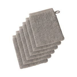 De Witte Lietaer Wellness 199514 Wash Cloths Cotton 15 x 22 cm Set of 6 Taupe 15 x 22 cm