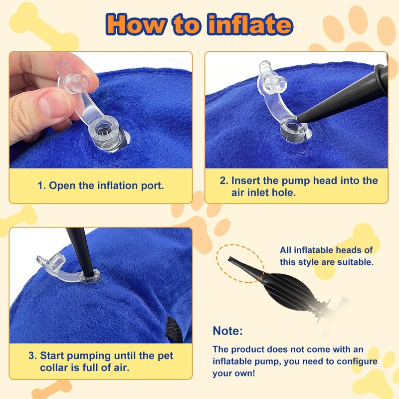 Uaidie Dog Cone Collar with Enhanced Anti-Licking, Inflatable Dog Cone