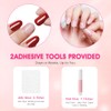 Press On Nails French Tip Fake Nails, Full Cover Gel