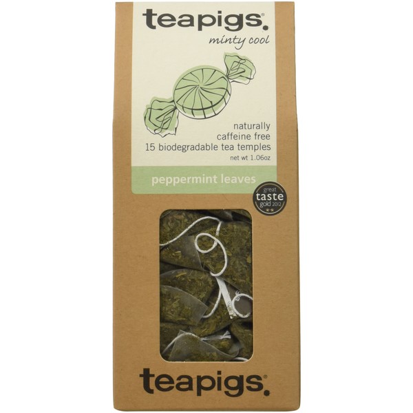teapigs Peppermint Leaves Tea, 15 Count (Pack of 6)
