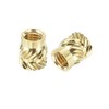 sourcing map 100Pcs M5x8x7mm Knurled Insert Nut, Brass Knurled Threaded