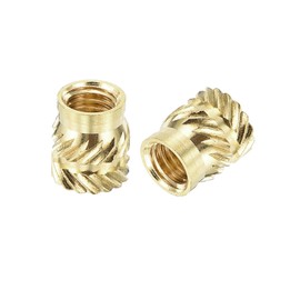 sourcing map 100Pcs M5x8x7mm Knurled Insert Nut, Brass Knurled Threaded Insert Embedment Nuts 3D Printing Brass Nuts for 3D Printing Parts Laptop Automotive Plastic Shell
