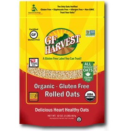 GF Harvest Gluten Free Organic Rolled Oats, 32 Ounce Bag, Pack of 2