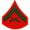 USMC Lance Corporal Rank Green on Red