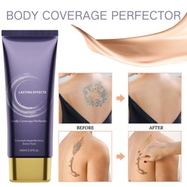 Body Coverage Perfector - Bein Make Up Wasserfest - Tattoo Abdecken Wasserfest - Langanhaltend Körper Make Up - All Over Complexion Perfector mit Make-up-Pinsel, Bein Körper Narbe Abdeckung