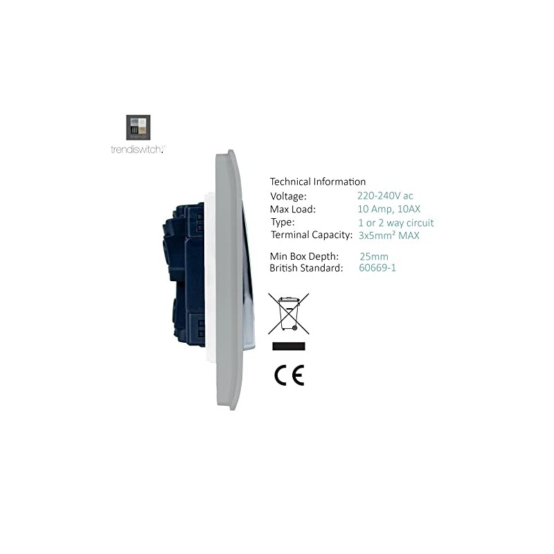 Trendi Artistic Modern Glossy 6 Gang 2 Way Rocker Double