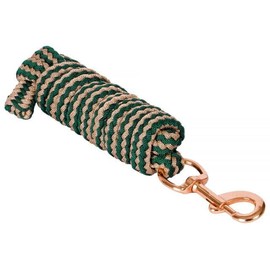 Start Durable Lead Rope Horse 2 m - Durable Horse Knit with Panic Hook - Tie Rope for Pony, Donkey, Goat - Soft & Tear-Resistant Tie Rope (Emerald/Rose Gold, Snap Hook)