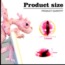 TOAOB 50pcs Assorted Colors Glass Dragon Eyes 15mm Crafts Cabochons for Clay Doll Making Sculptures Props and DIY Jewelry Making Findings