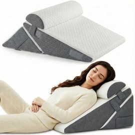 Set of 3 Height-Adjustable 9/12 Inch Orthopaedic Wedge Cushions for Post-Operative Support to Relieve Reflux, Back Cushion, Reading Cushion for Bed and Sofa