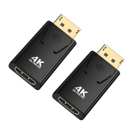 DisplayPort to HDMI, 4K DP to HDMI Adapter for Dell, Lenovo, HP, GPU, AMD (2)