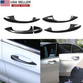 momocar Carbon Fiber ABS Side Door Handle Trim For Benz W205 W213 X253 C E GLC Class 15+