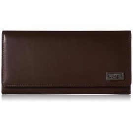 Edwin 0510742 Long Wallet, Recycled Leather, Metal Logo, Money Storage, Coin Storage, Card Storage, dark brown